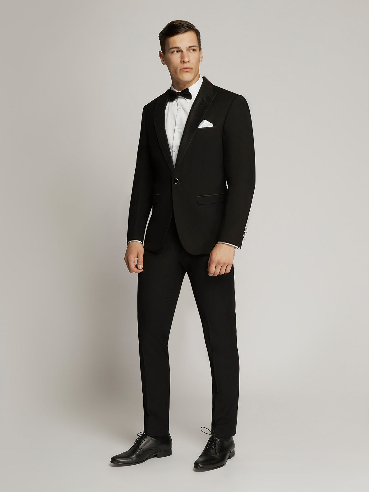 Edward Pin Dot Fine Texture Satin Lapel Suit