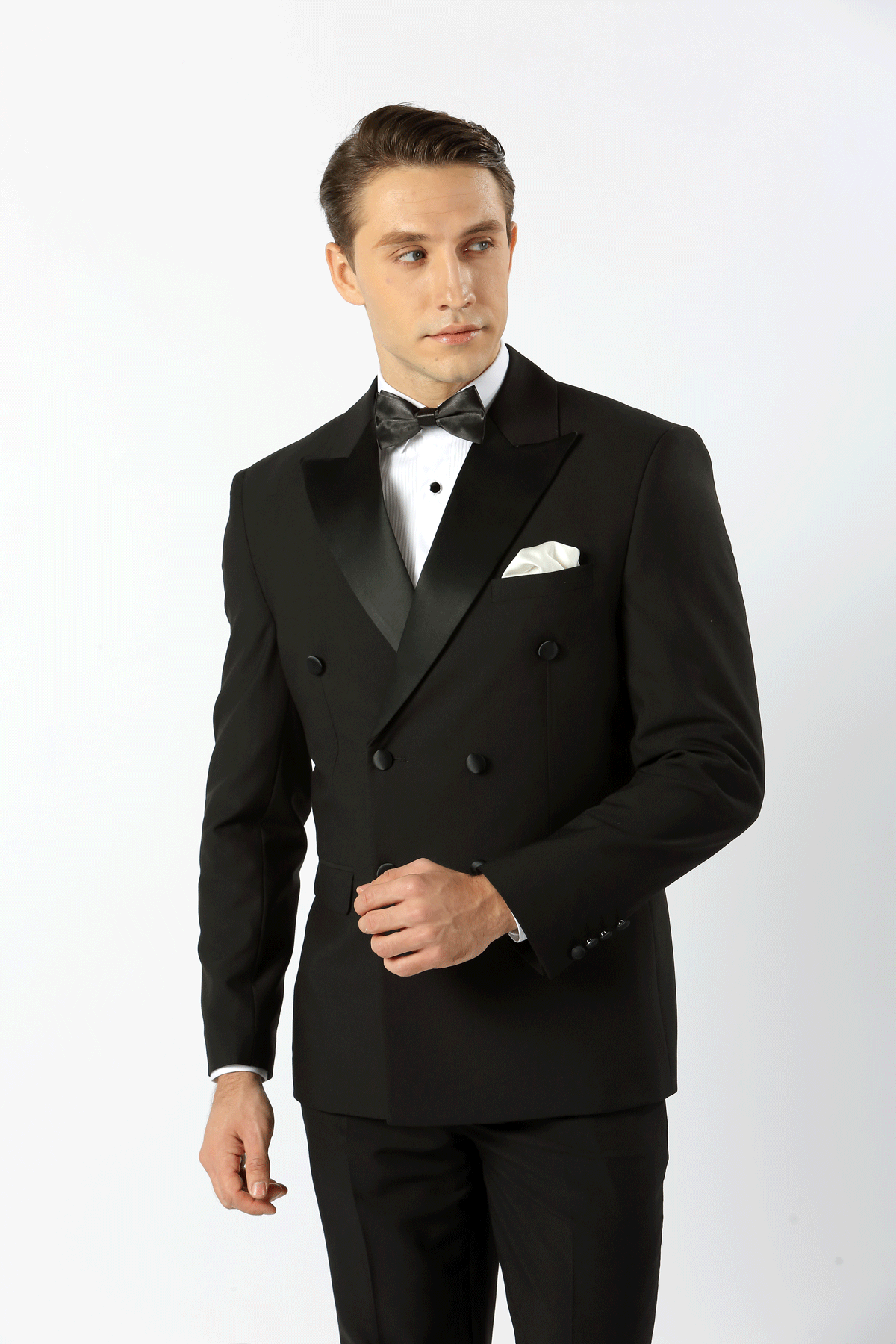 Arlo Double Breasted with Satin Lapel Suit