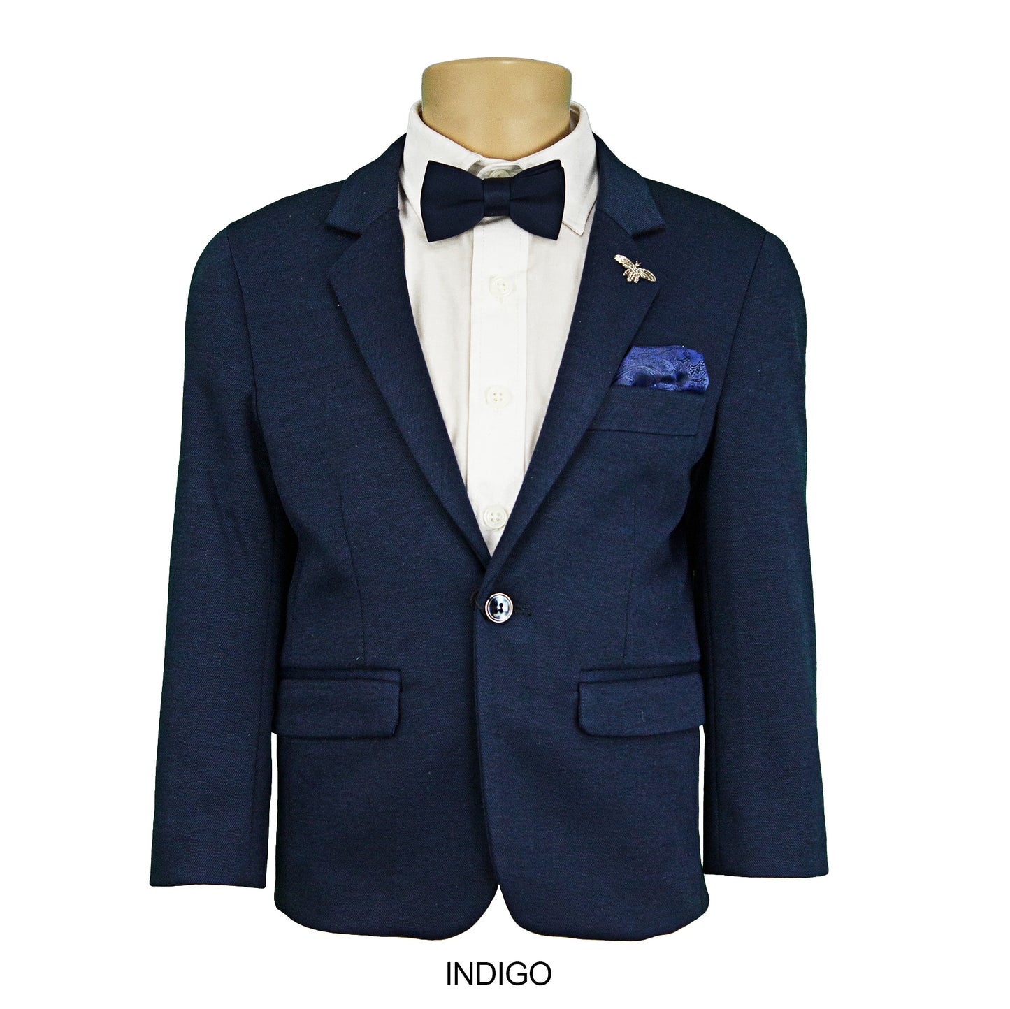 Isaac Stretch Jersey Slim Boys Sports Jacket - Indigo