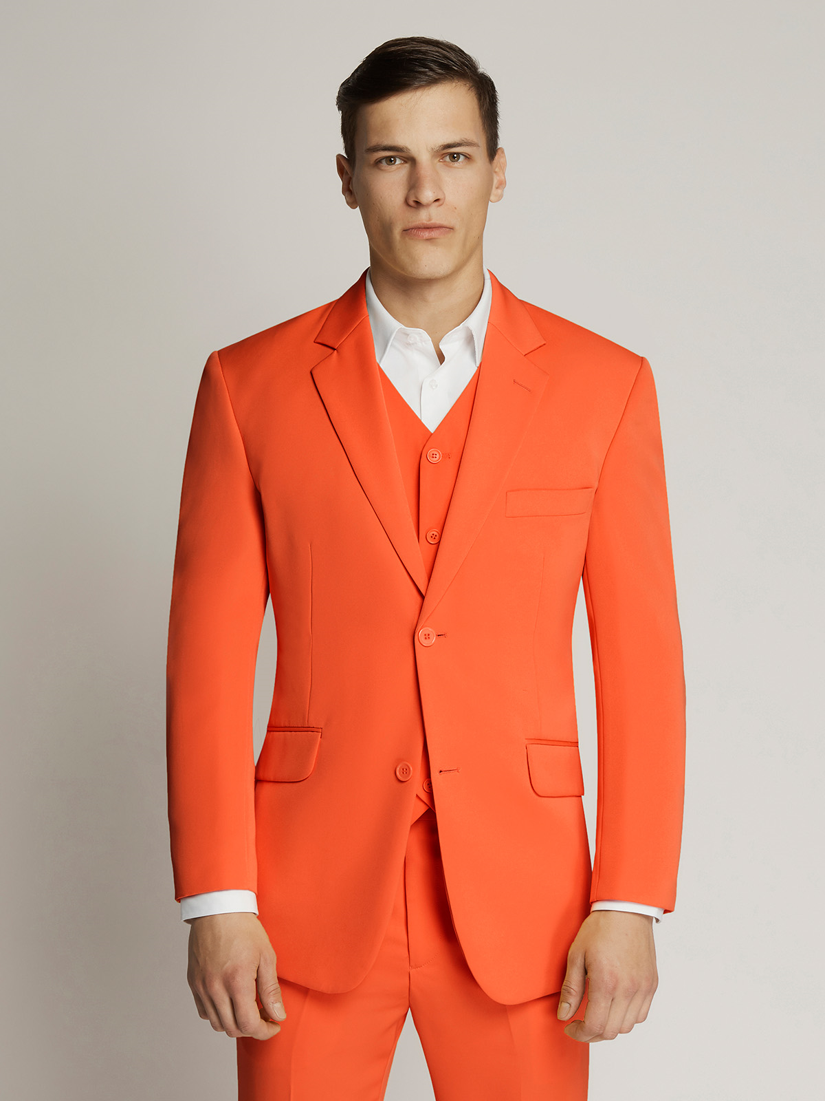 Vegas Fine Twill Plain Microfibre Jacket - Orange
