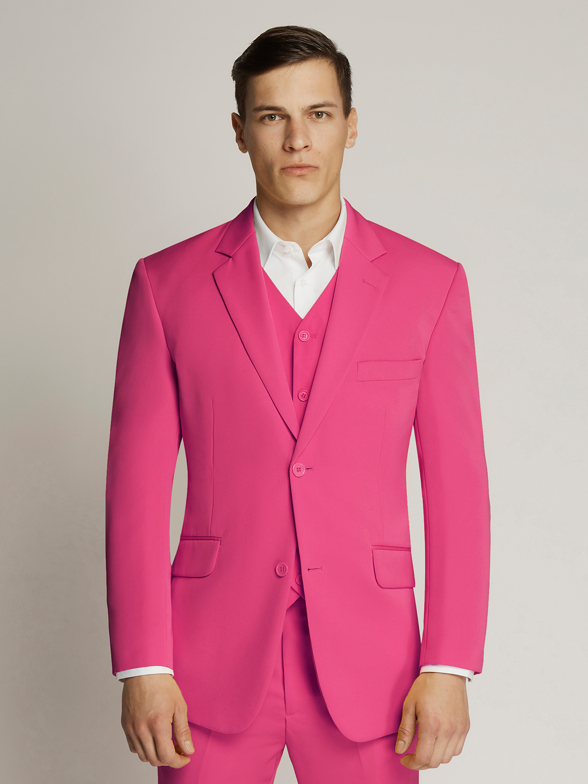 Vegas Fine Twill Plain Microfibre Jacket - Hot Pink