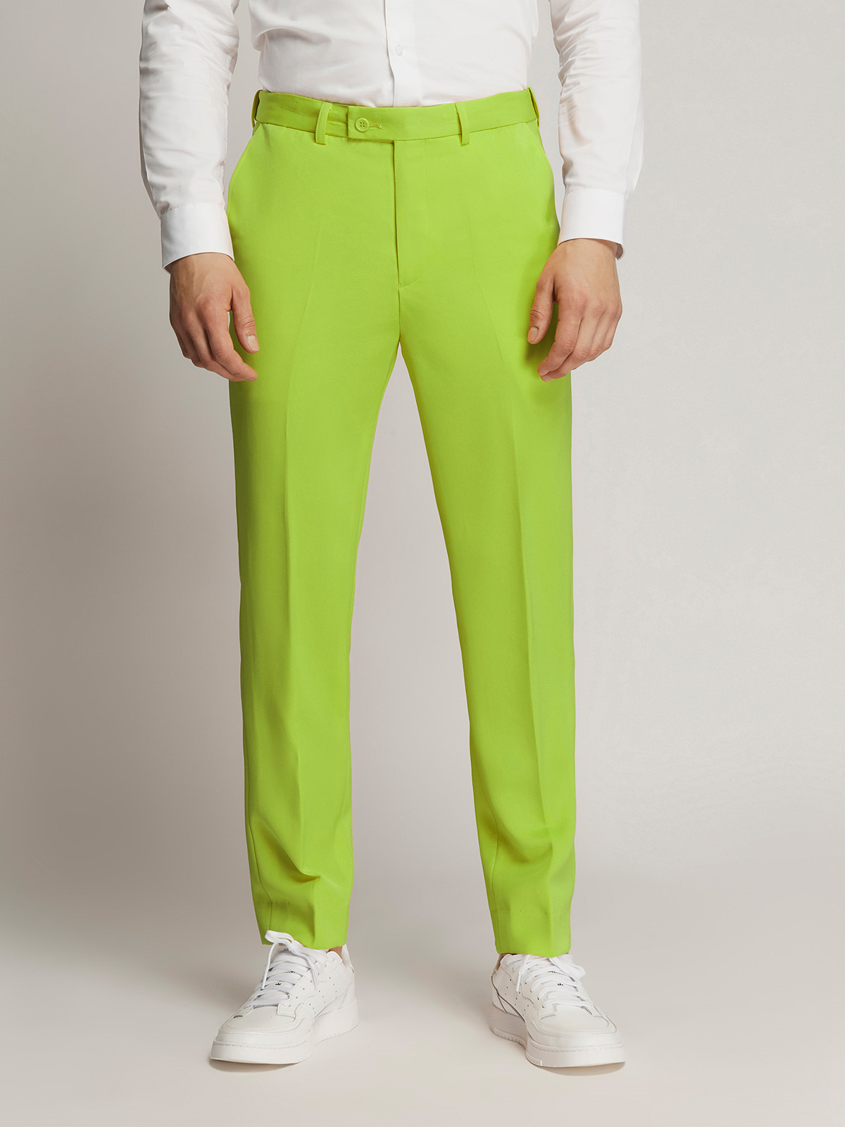 Vegas Fine Twill Plain Microfibre Trousers - Green