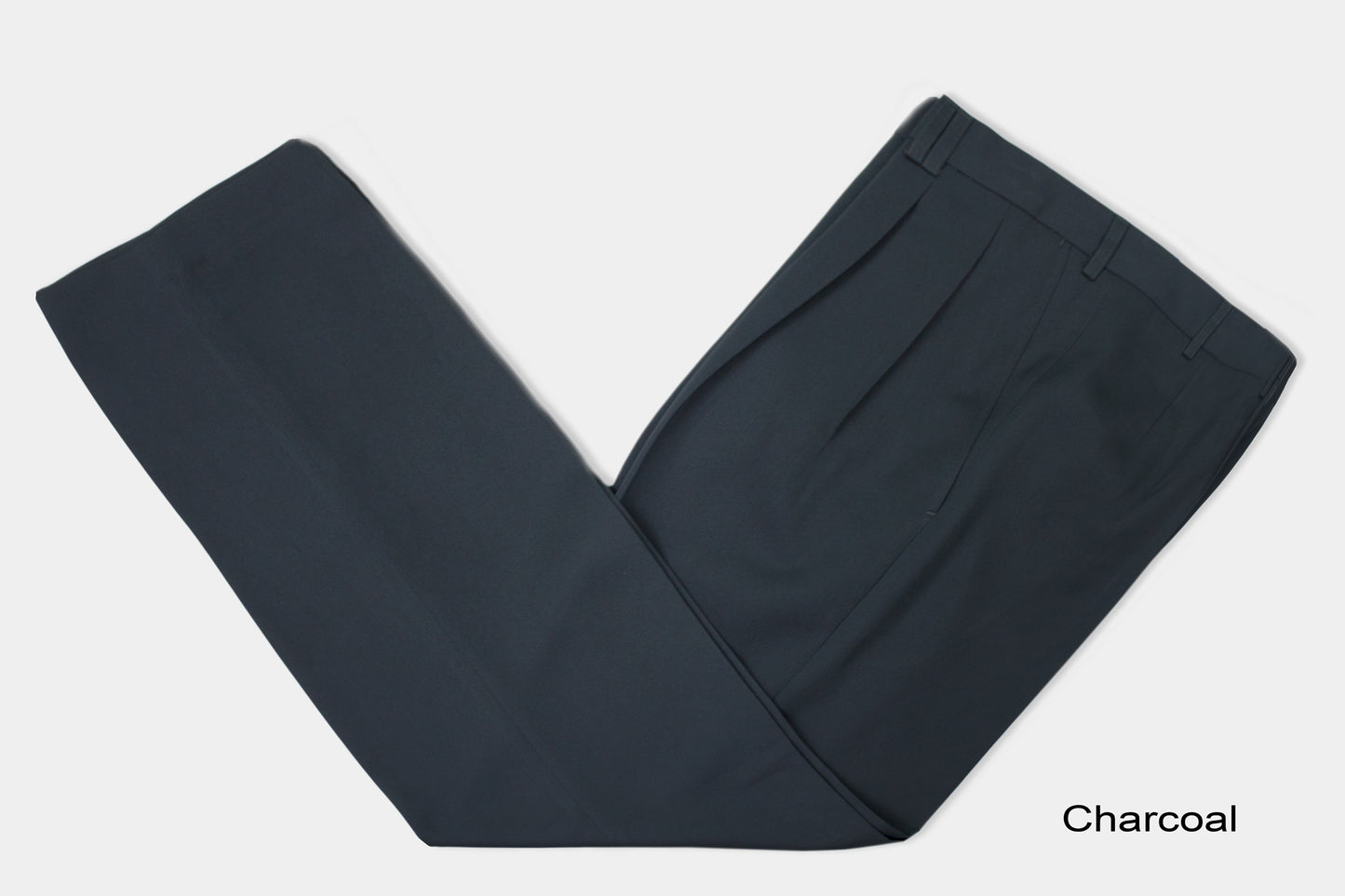 Vegas Fine Twill Plain Microfibre Trousers - Charcoal