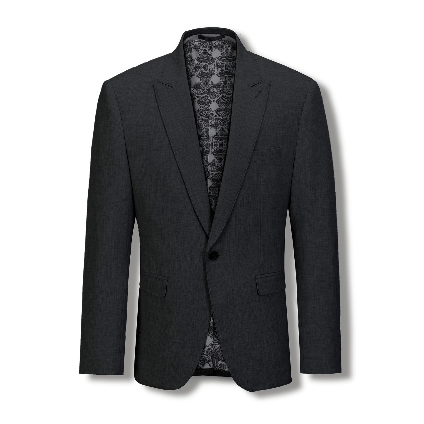 Stallone Plain Weave Stretch Suit - Charcoal