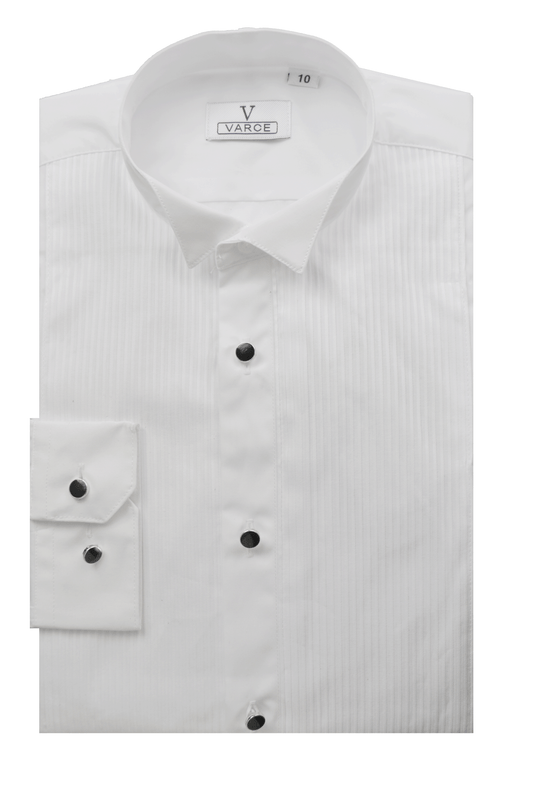 York Boys Wing Collar Poplin Long Sleeve Dinner Shirt