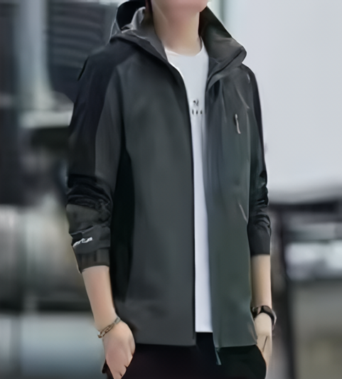 Daniel Dual Tone Windproof Jacket with Removable Hood