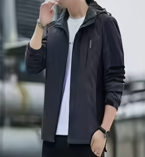 Daniel Dual Tone Windproof Jacket with Removable Hood