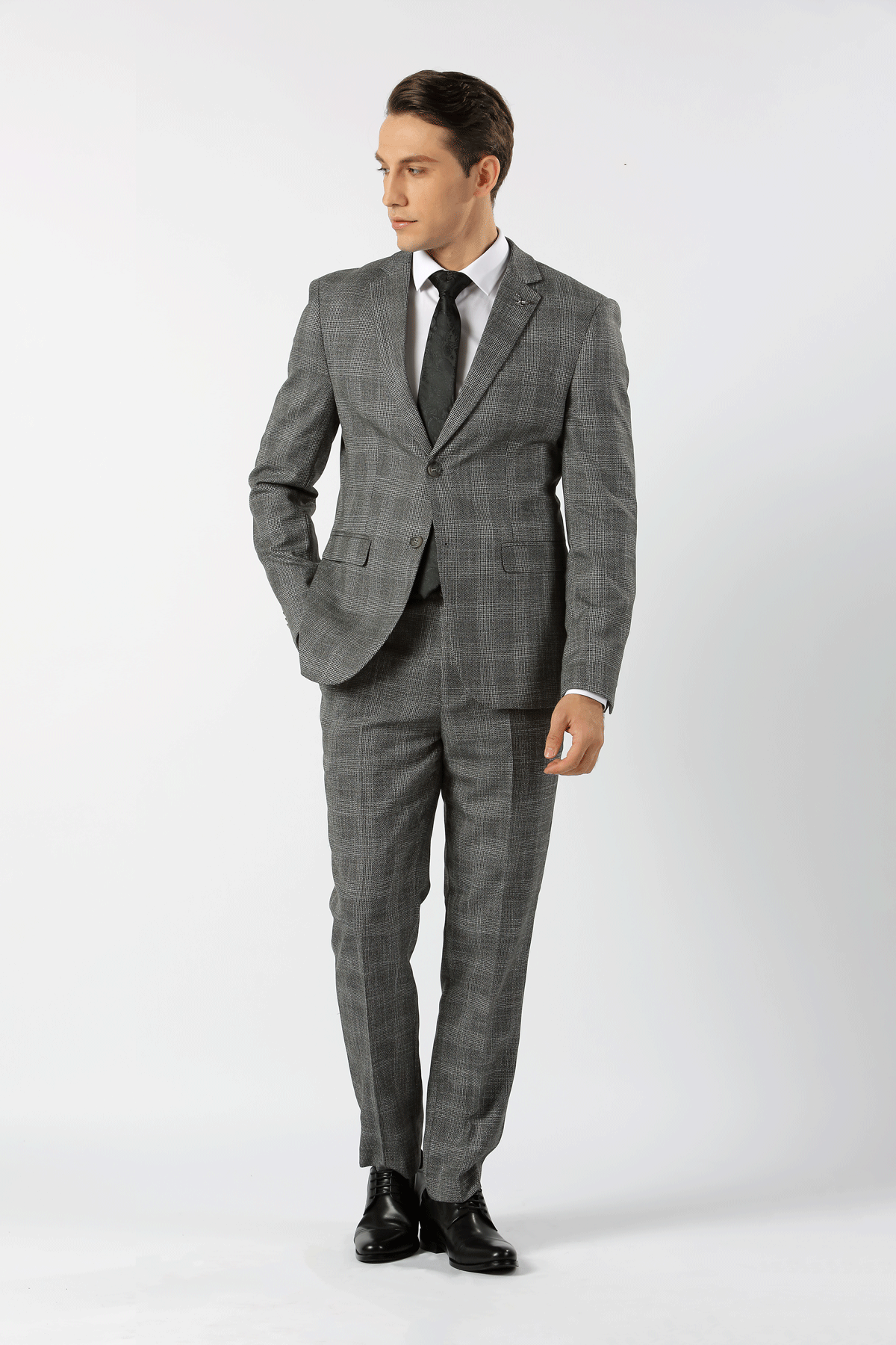 Harper Textured Check Suit