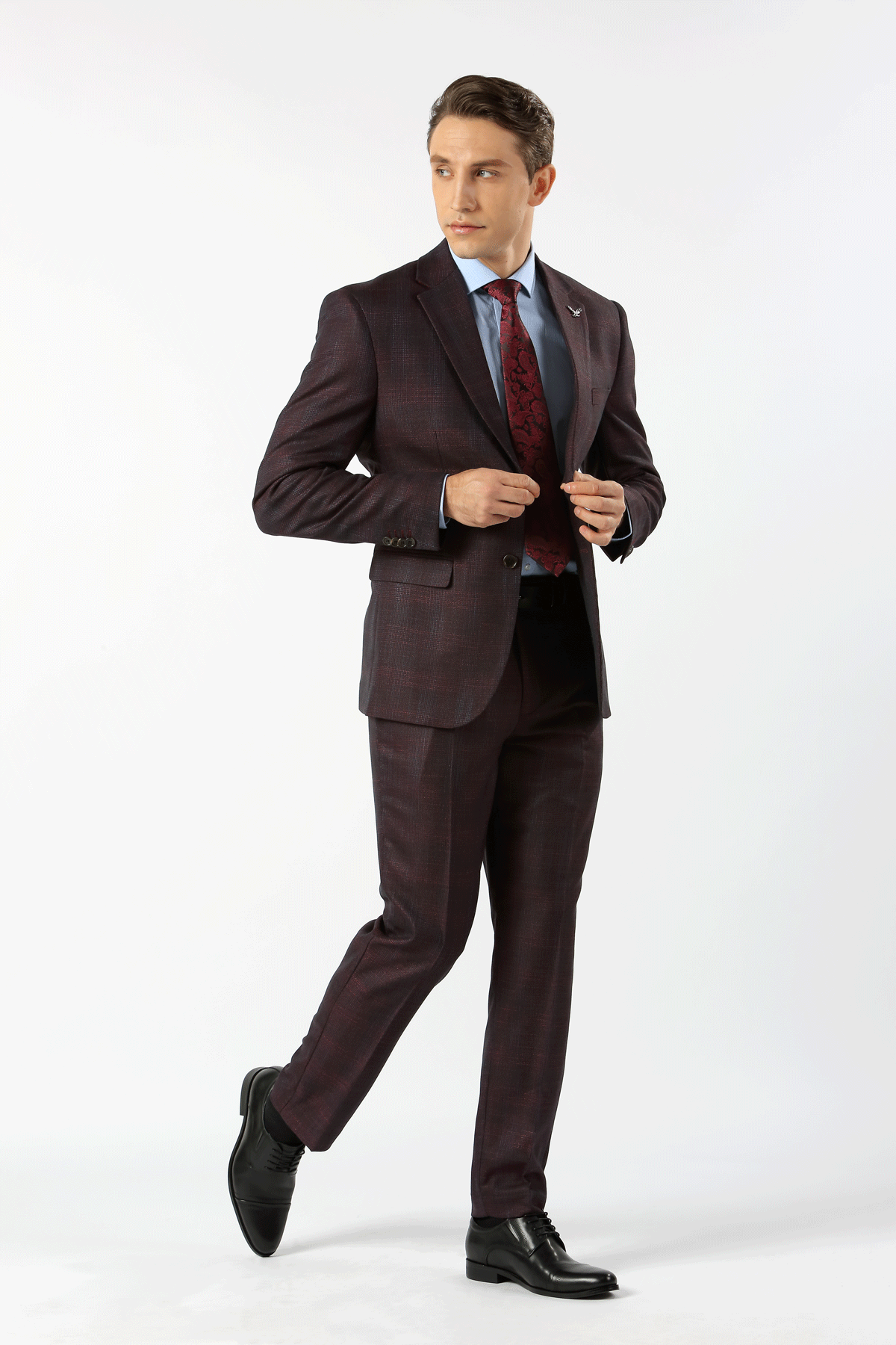 Harper Textured Check Suit
