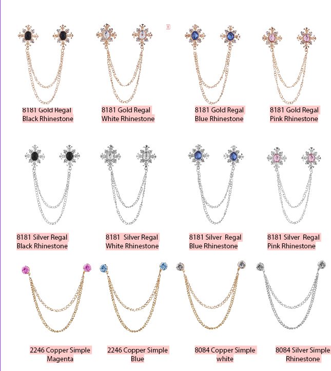 Lapel Chain Pin/ Collar Pin