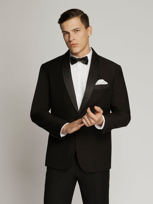 Heston Fine Twill Plain Shawl Lapel Jacket