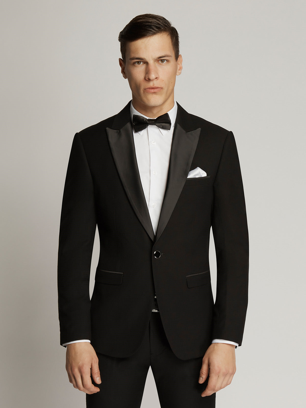 Edward Pin Dot Fine Texture Satin Lapel Jacket