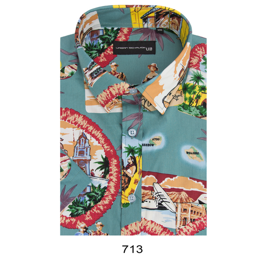 BK Cotton Short Sleeve Print Shirt