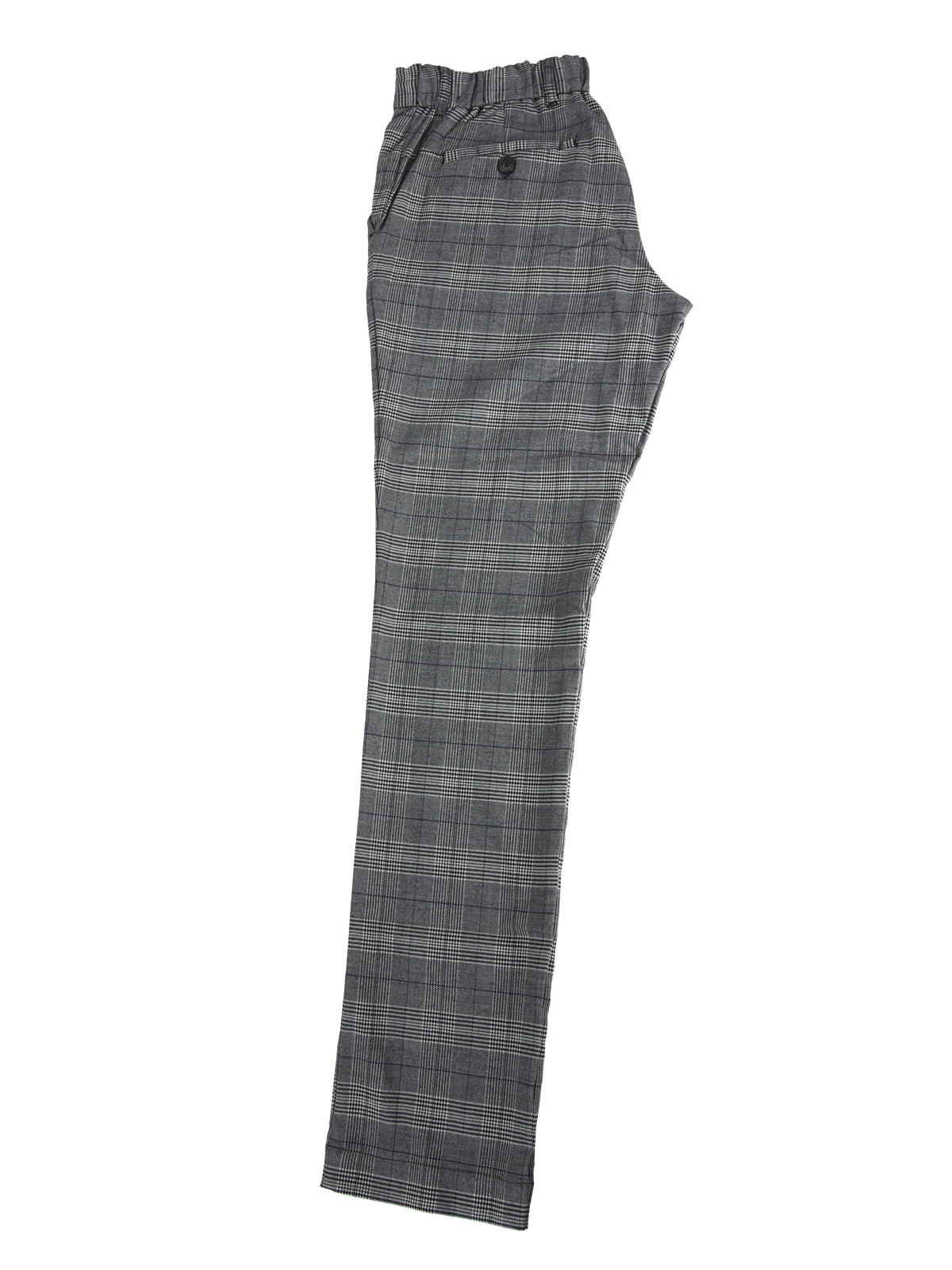 3185 Grey Prince of Wales Check Flatfront Trousers
