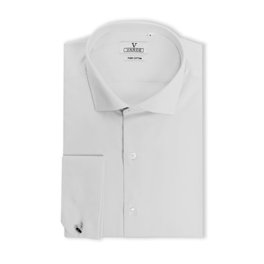 Lachlan Superior Pure Cotton Twill Dress Shirt with Cutaway Collar and French Cuff
