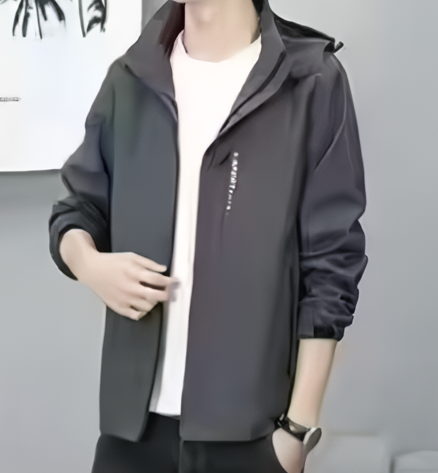 Archie Plain Windproof Jacket with Removable hood