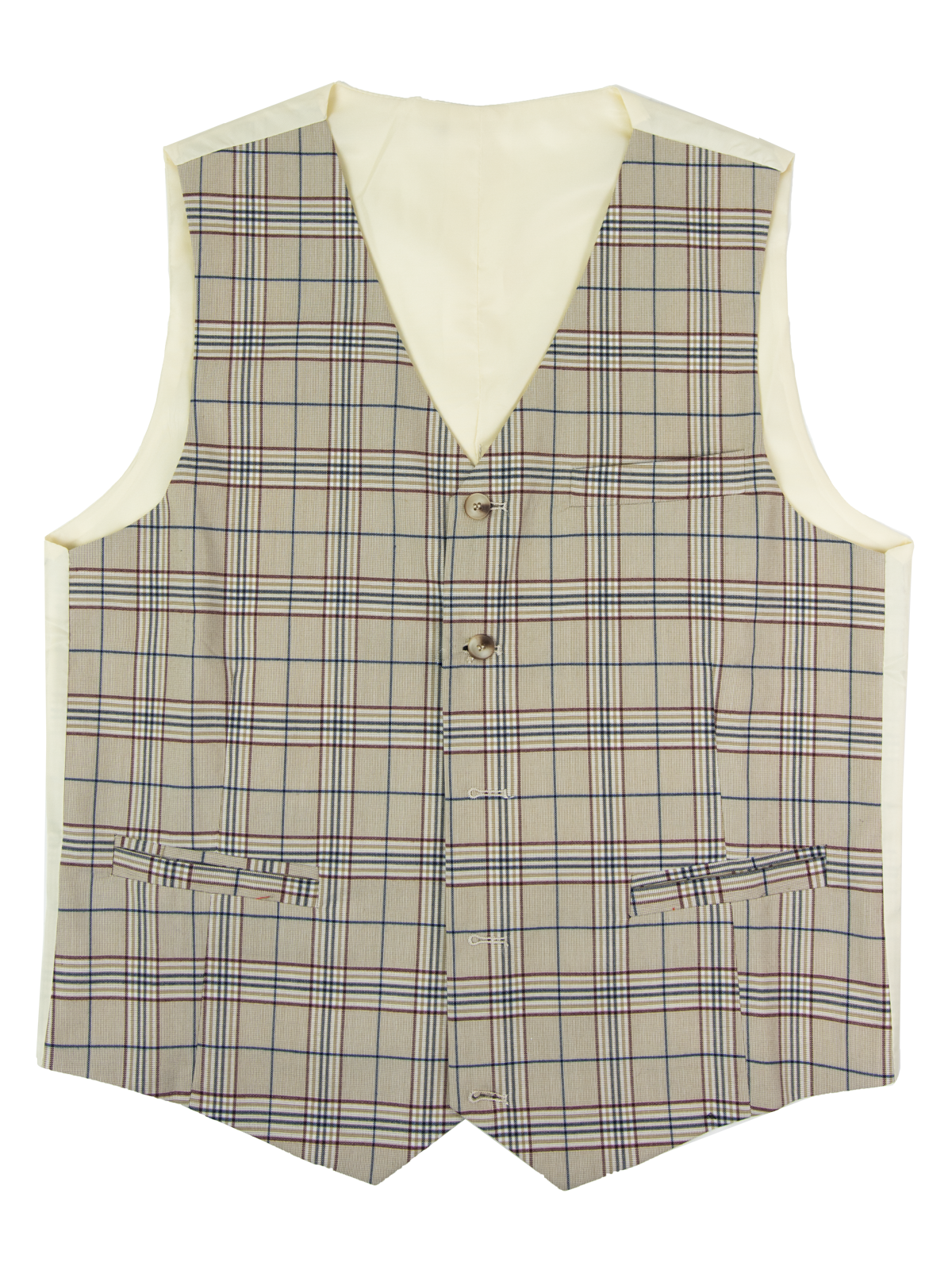 9358 Tweed 5B PVest-Taupe Check