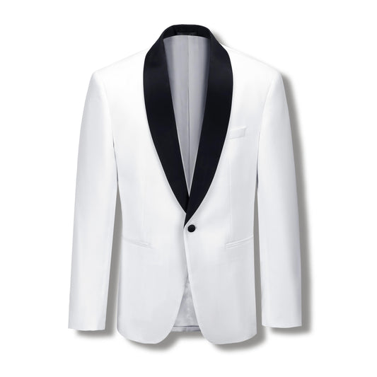 Anthony Fine Twill Plain Dinner Jacket-Ivory Black