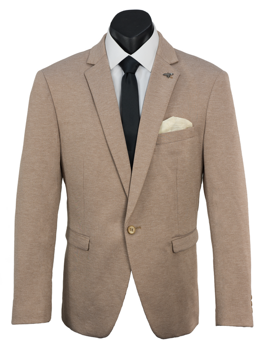 Isaac Stretch Jersey Sports Jacket - Biscuit