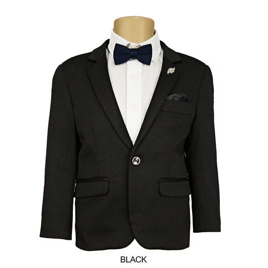 Isaac Stretch Jersey Slim Boys Sports Jacket - Black