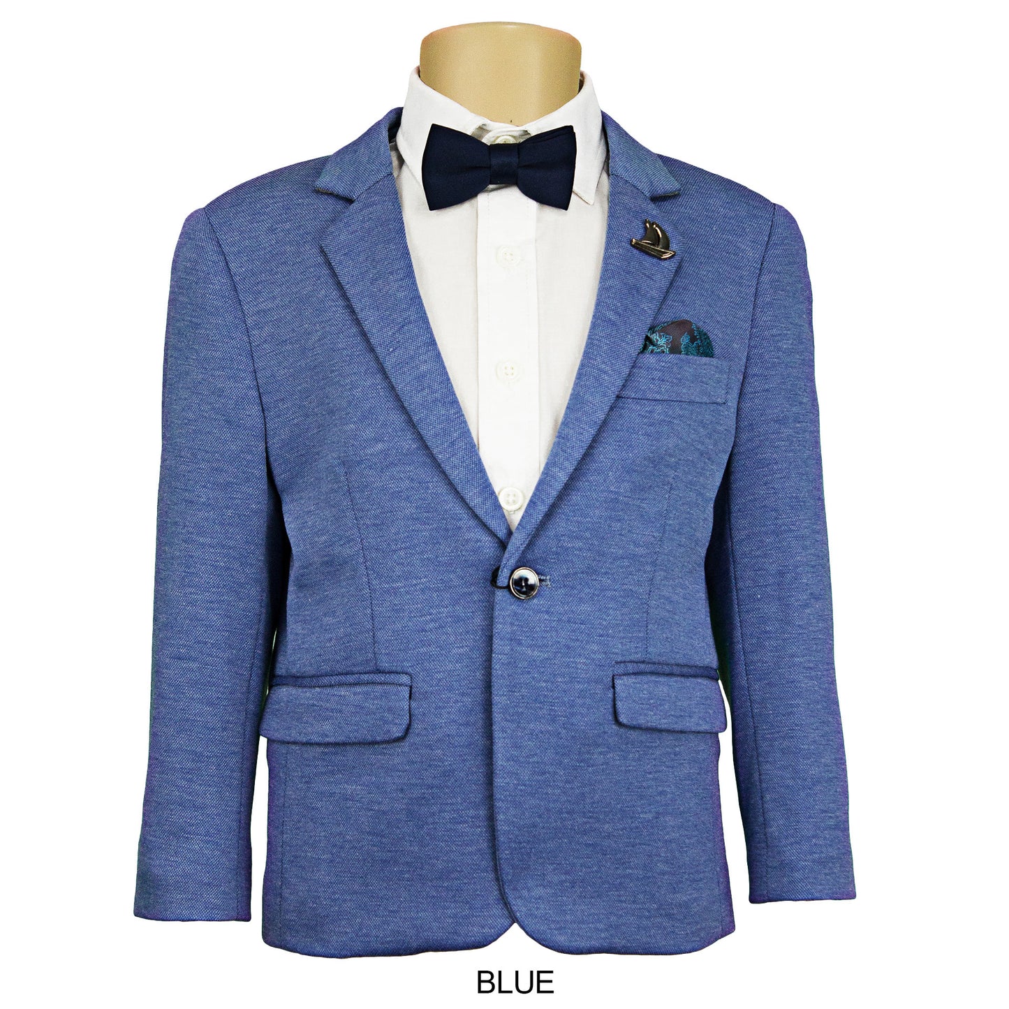 Isaac Stretch Jersey Slim Boys Sports Jacket - Blue