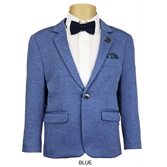 Isaac Stretch Jersey Slim Boys Sports Jacket - Blue