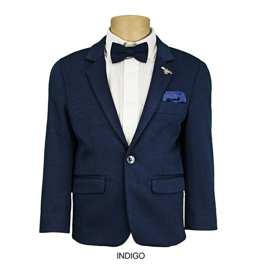 Isaac Stretch Jersey Slim Boys Sports Jacket - Indigo