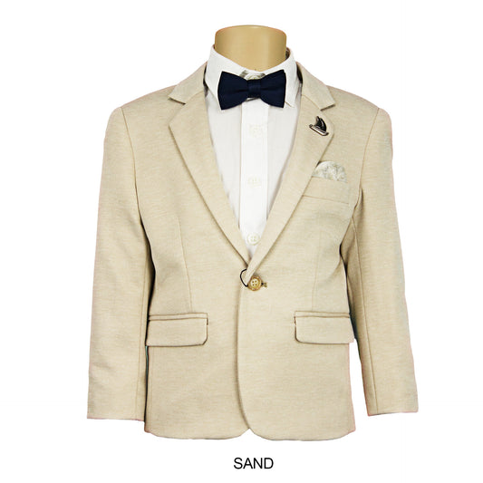 Isaac Stretch Jersey Slim Boys Sports Jacket - Sand