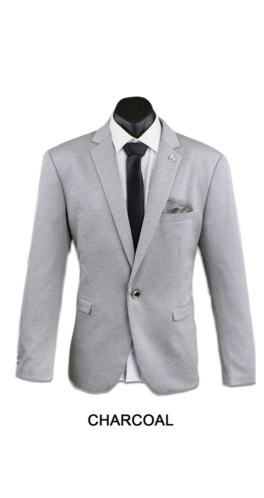 Isaac Stretch Jersey Sports Jacket - Charcoal