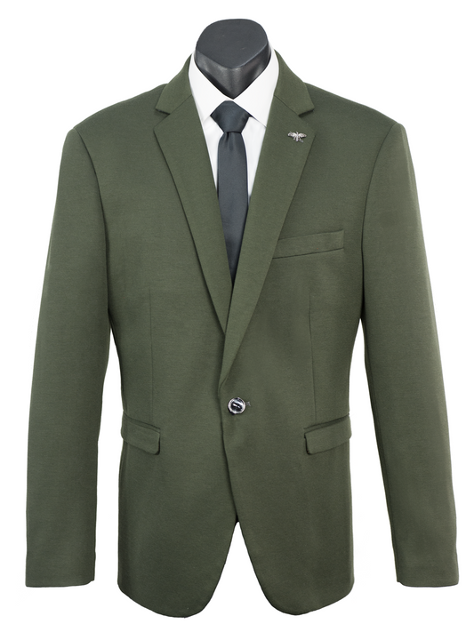 Isaac Stretch Jersey Sports Jacket - Olive