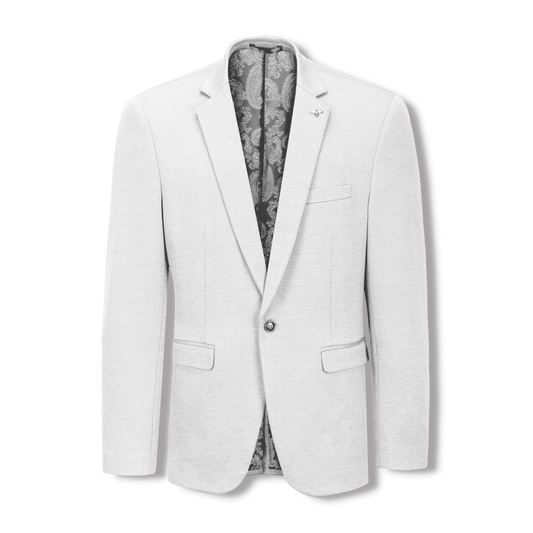 Isaac Stretch Jersey Slim Boys Sports Jacket - White