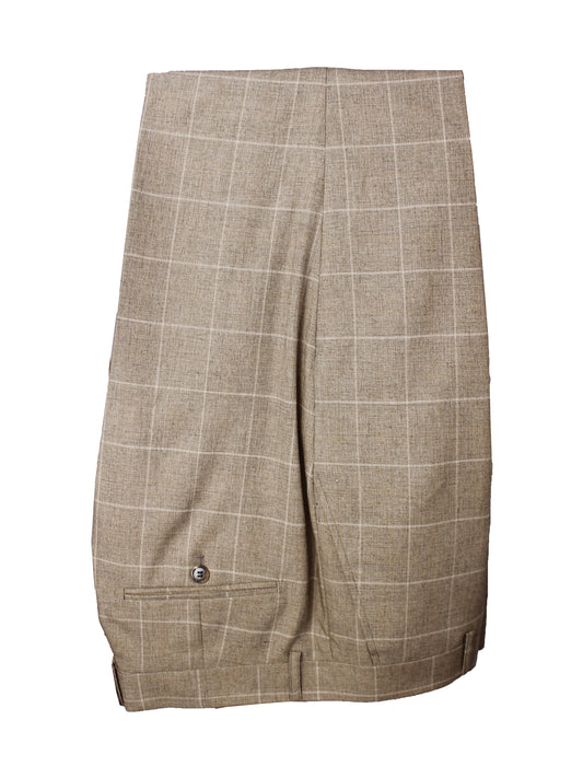 Wyatt Windowpane Check Flatfront Trousers