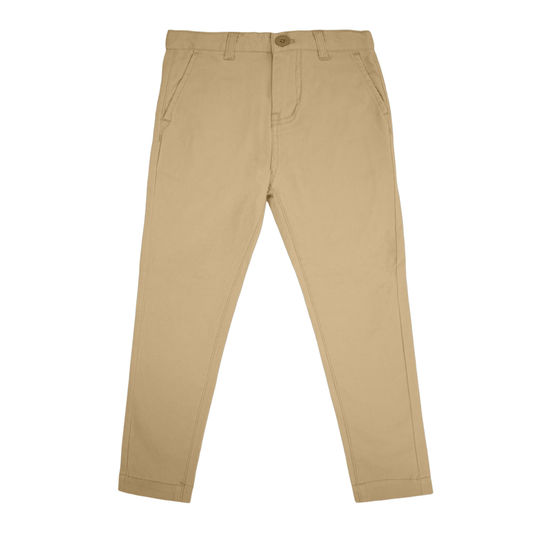 Boys Ledger Peach Finish Fine Cotton Slim Fit Chino