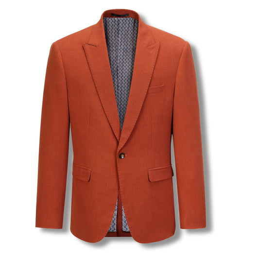 Stallone Plain Weave Stretch Suit - Spice
