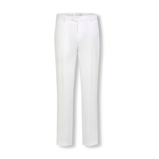 Stallone Plain Weave Stretch Flatfront Trousers - White