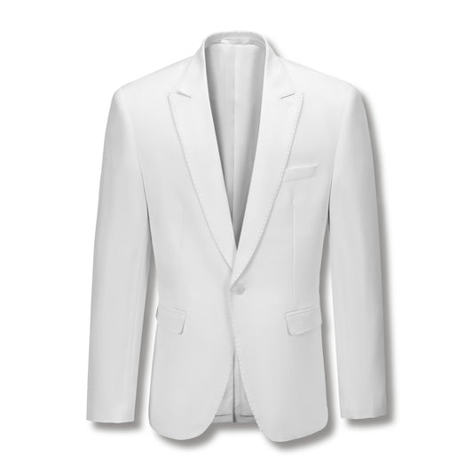 Stallone Plain Weave Stretch Suit - White