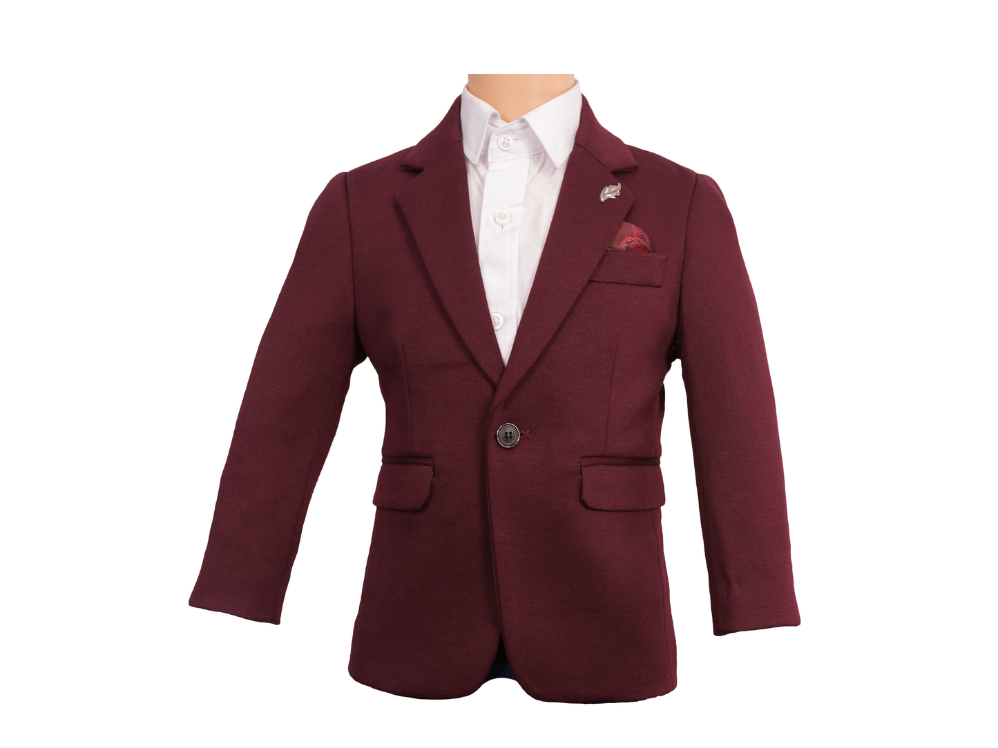 Isaac Stretch Jersey Slim Boys Sports Jacket - Burgundy
