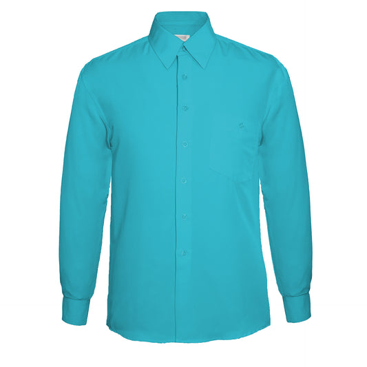 Vegas Boys Fine Peach Finish Microfibre Shirt - Aqua