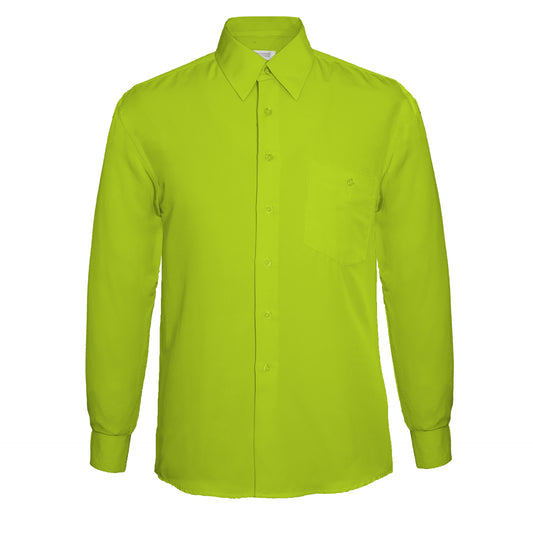 Vegas Fine Peach Microfibre Shirt - Lime Green