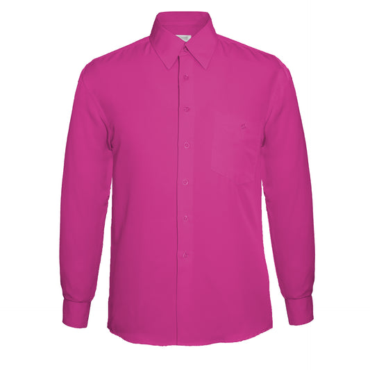 Vegas Boys Fine Peach Finish Microfibre Shirt - Hot Pink
