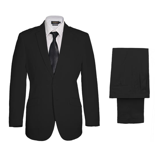 Vegas Fine Twill Plain Microfibre Suit - Black