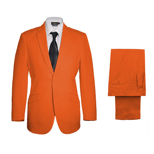 Vegas Fine Twill Plain Microfibre Suit - Orange