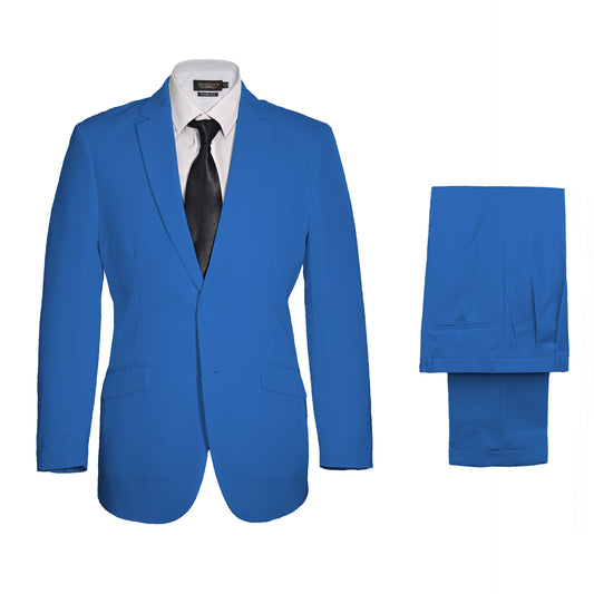 Vegas Fine Twill Plain Microfibre Suit - Royal Blue