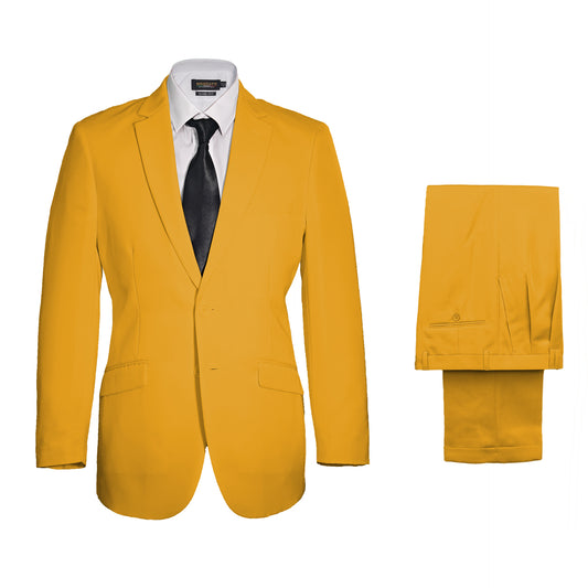 Vegas Fine Twill Plain Microfibre Suit - Yellow