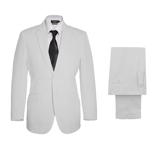 Vegas Fine Twill Plain Microfibre Suit - White