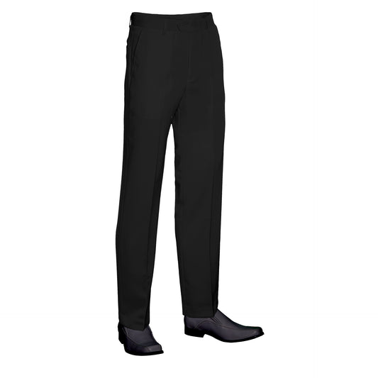 Vegas Fine Twill Plain Microfibre Trousers - Black