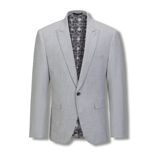 Stallone Plain Weave Stretch Suit - Silver