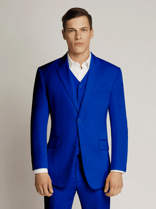 Vegas Fine Twill Plain Microfibre Suit - Blue