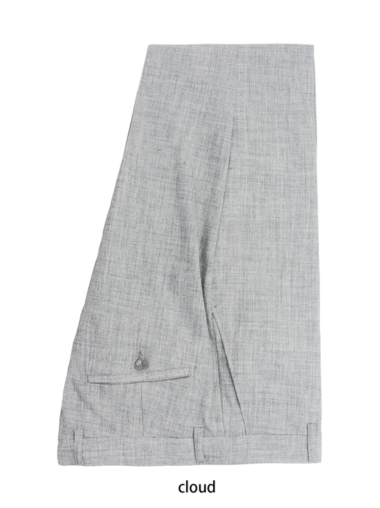 Stallone Plain Weave Stretch Flatfront Trousers - Cloud