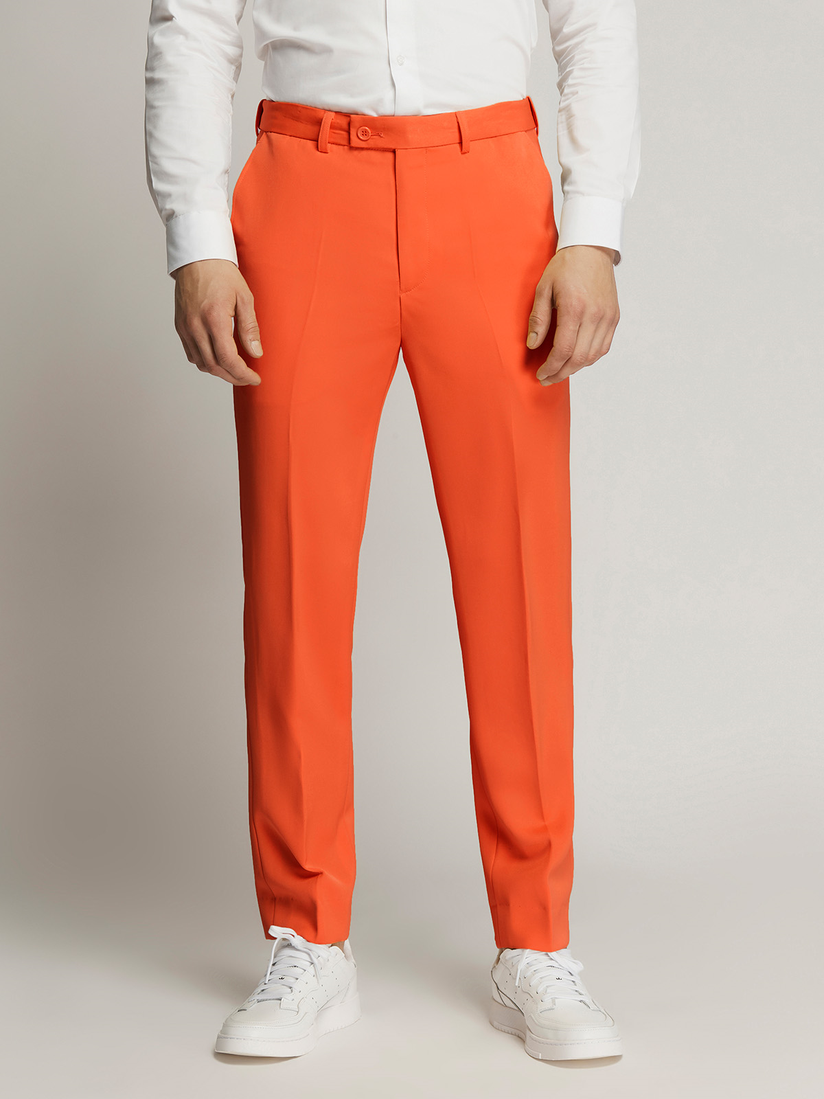 Vegas Fine Twill Plain Microfibre Trousers - Orange